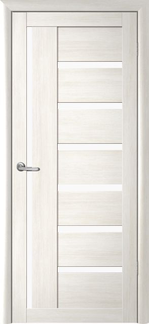 Полотно дверное остекленное Эко-шпон Мадрид 900 белый кипарис белый акрилат