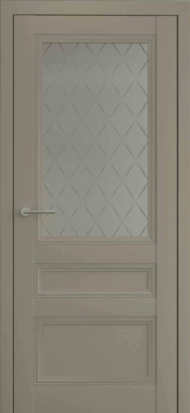 Полотно дверное остекленное Vinyl Византия 600 Серый, стекло мателюкс "Лорд серый"